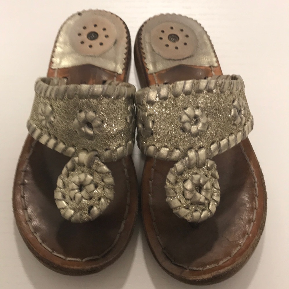 Jack Rogers gold sparkle sandals